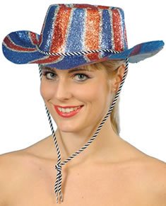 Glitter Cowboy Hat Union Jack