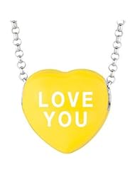 Sweethearts Enamel "Love You" Heart on 16" Necklace Pendant with Gift Box