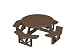Recycled Park Lane Outdoor Patio Octagon Picnic Table - Chocolate Brown