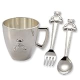3 Piece Silver Plated Set w/Bear Cup, Spoon, & Fork
