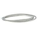 Sterling Silver with Cubic Zirconia Triple Bangle