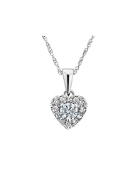 Diamond Heart Pendant Necklace 1/4 Carat (ctw) in 10K White Gold with Chain