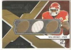 2008 SPx Winning Materials Football Shape #WMLJ Larry Johnson - Kansas City Chiefs (Piece of Authentic Jersey - Serial #d to 39) (Football Cards)