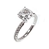 Micro Pave Diamond Engagement Ring, 14k White Gold, Ring Size 5, CTW 0.40 Center Stone Not Included