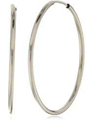 10K Gold 1.5mm High Polish Endless Hoop Earrings (1.25" Diameter)