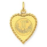 14K Happy 10th Anniversary Charm