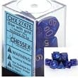 Chessex Dice: Polyhedral 7-Die Velvet Dice Set - Blue w/silver - NEW!!!