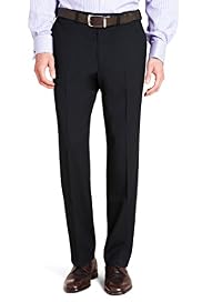 Active Waistband Washable Wool Blend Flat Front Trousers