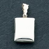 Sterling Silver Square Plain Locket with 20 inch Sterling Silver Chain