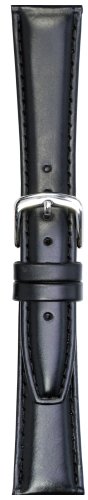 Hadley-Roma Men's 18-mm Black Oil-Tan Leather Watch Strap #MSM881XA-180