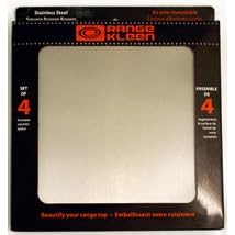 Square Stainless Steel Burner Covers by Range Kleen - Set of 4