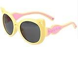 【TPGROWIN】 子供用 キッズ サングラス uvカット 偏光 レンズ 紫外線防止 花粉 ファッション ボーイズ ガールズ 全7色 (Free, イエロー)