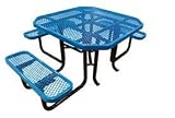 46 Octagonal Picnic Table (Ada) Blue Expanded Metal Portable Style