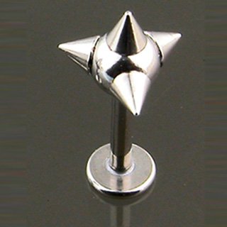 Labret Monroe spike 14G 3/8" Shaft Body AccentzÂ® lip chin tragus