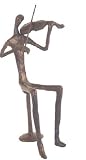 Violin Player Male Bronze Figurine