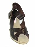 CHARLOTTE RONSON Athena Wedge Sandals Shoes in Brown