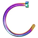 18Gauge5/16'RainbowAnodizedTitaniumNoseHoop