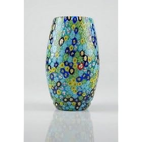 Glass Millefleurs Vase Beautiful 100% Handblown Art X1069B