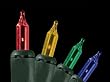 Set of 140 Multi-Color Everglow Chasing Mini Christmas Lights - Green Wire