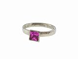 Square Pink Sapphire Stacking Ring in Platinum by Gurhan