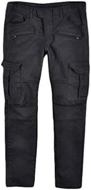 GuyLook Mens Oil Dirt Skinny Zipper Cargo Biker-Jeans 76 W32-33(Label-L) Grey