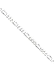 6.5 mm, Sterling Silver, Figaro Chain - 24 inch