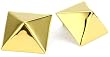 Kenneth Jay Lane Polished Gold Pyramid Pierced Earrings