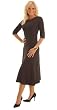 CLEARANCE SALE-A-Line 3/4 Sleeve Black Dress Misses/Plus Sizes Available (Fuss Free Apparel)