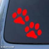 PAW PRINTS - Puppy Dog - Car, Truck, Notebook, Vinyl Decal Sticker #1099 | Vinyl Color: Red