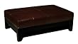 Full Leather Cocktail Ottoman, Dark Brown