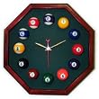 13in Octagon Billiard Clock Cherry & Spruce Mali Felt