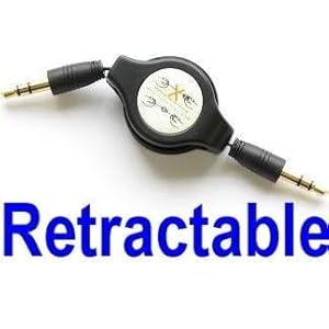 Neewer Retractable 3.5mm Aux Auxiliary Cord For 3.5 Mm Headphone Jack Devices-black