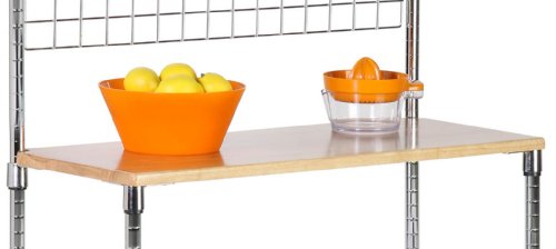 Honey-Can-Do Bakers Rack with Cutting Board and Storage Shelves