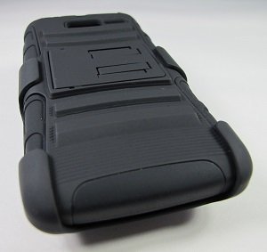 Black Rugged Armor Hybrid Case Belt Clip Holster For Motorola Droid 