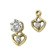 14K Yellow Gold 0.06 ct. Diamond Heart Earring Jackets