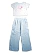 Private Label - Girls Short Sleeved Long Legged 2-Piece Pajama Set, Lt. Blue