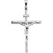 14K White Gold Crucifix Pendant - 35.00x25.00mm