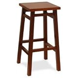 Review Stacks and Stacks  / 29 Inch Square Bar Stool - Set of Two (Walnut) (29