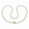 14k Yellow Gold Saltwater Cultured Akoya Pearl AA Grade 7.5-8mm Necklace, 20"