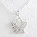 Tiny Cut Out Design Lotus Flower Pendant in Sterling Silver on a 16" Bead Chain, #8453