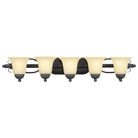 Thomas Lighting M1995-63 Ashley Five-Light 36-Inch W by 6-1/2-Inch H Bath Light, Painted Bronze