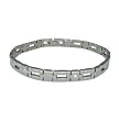 Stainless Steel Polished Bracelet with Cubic Zirconia - 8'' long