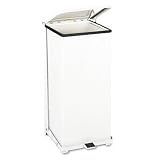 TrashContainer,Step-On,Steel,24Gallon,WhiteURIST24EWHPL