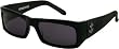 Tres Noir Shiny Black VENGEANCE Sunglasses w/ POLARIZED Smoke Lens