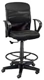 Salambro Jr Black Mesh Back Drafting Chair Black Mesh Back/Black Fabric Seat