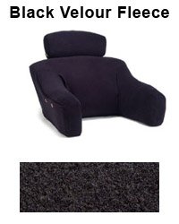 Bedlounge Hypoallegenic (Regular Size, Velour-Fleece Black Cover): The Ultimate Back Wedge, Bed Rest, Back Support, Comfort Reading Pillow