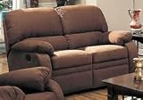 Paulina Reclining Loveseat in Chocolate Microfiber by Coaster Furniture