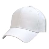 Blank / Plain Adjustable Velcro Baseball Cap / Hat - White