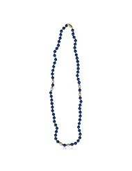 Natural ( Not Dyed ) Lapis & 4 mm 14K Yellow Gold Beads Necklace in 14K Yellow Gold