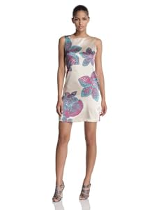 HALSTON HERITAGE Women's Back Ruffle Dress